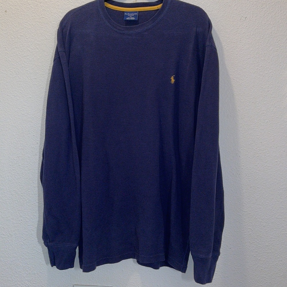 Polo Ralph Lauren Sleepwear Waffle Knit Shirt Navy Blue 2XL